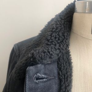 Black Sherpa Jean Jacket